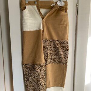 BaeVely Patched Animal Print Pants